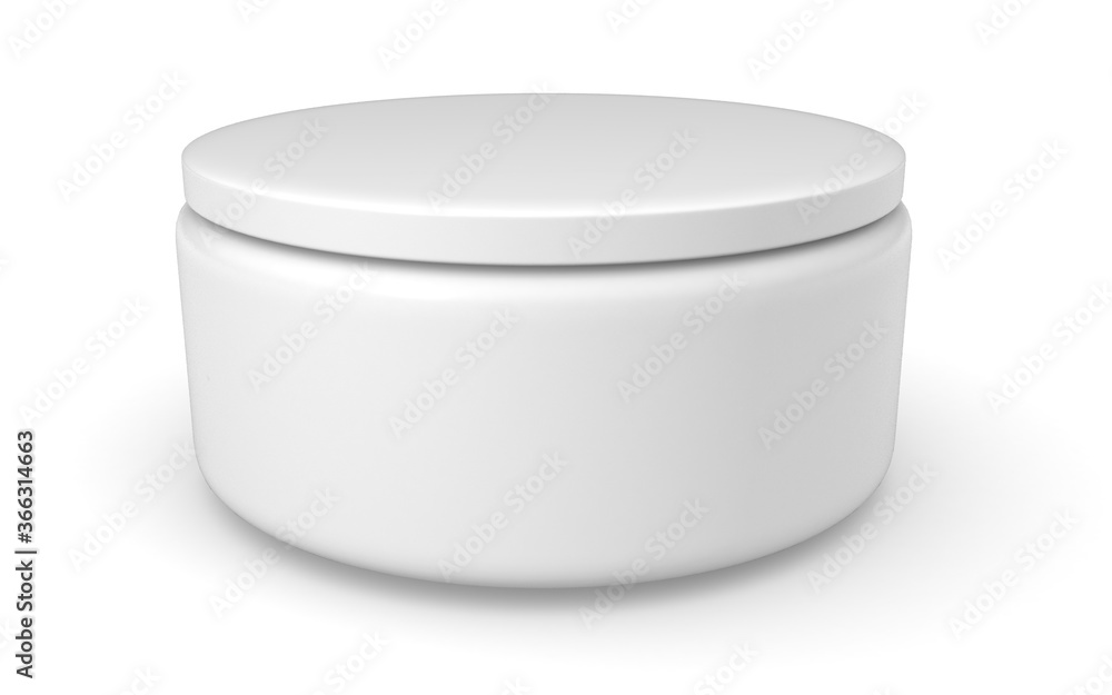 3d cream container on white background 3d cream container on white background