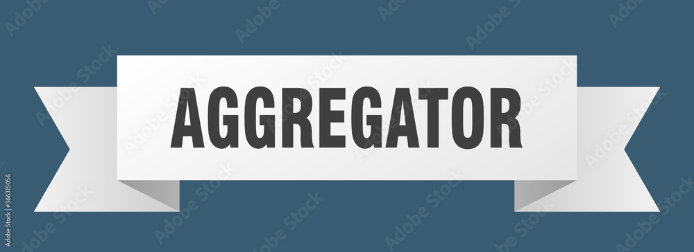 aggregator ribbon. aggregator paper band banner sign aggregator ribbon. aggregator paper band banner sign