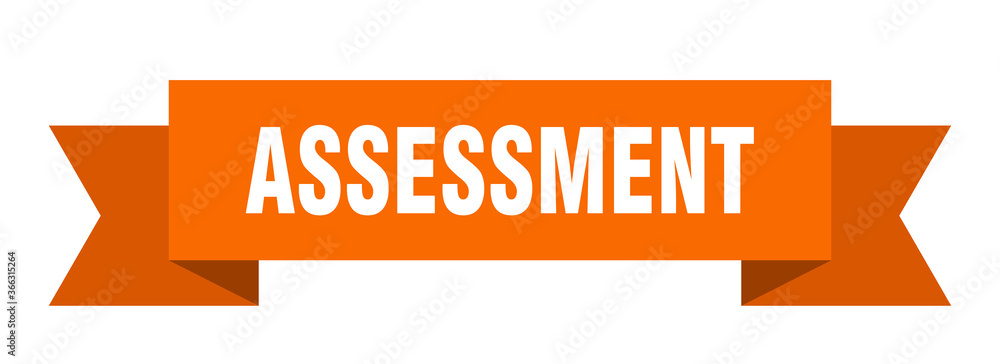 assessment ribbon. assessment paper band banner sign assessment ribbon. assessment paper band banner sign