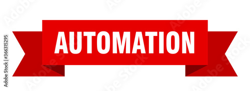 automation ribbon. automation paper band banner sign
