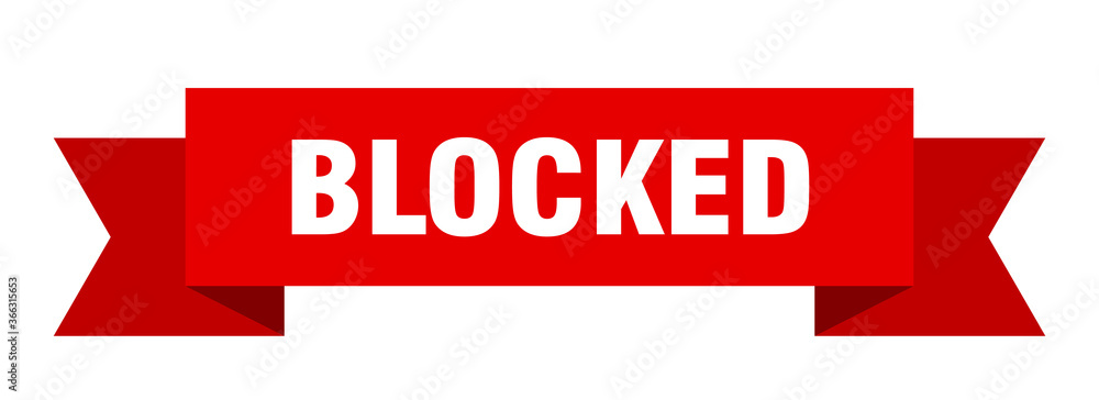 blocked ribbon. blocked paper band banner sign blocked ribbon. blocked paper band banner sign
