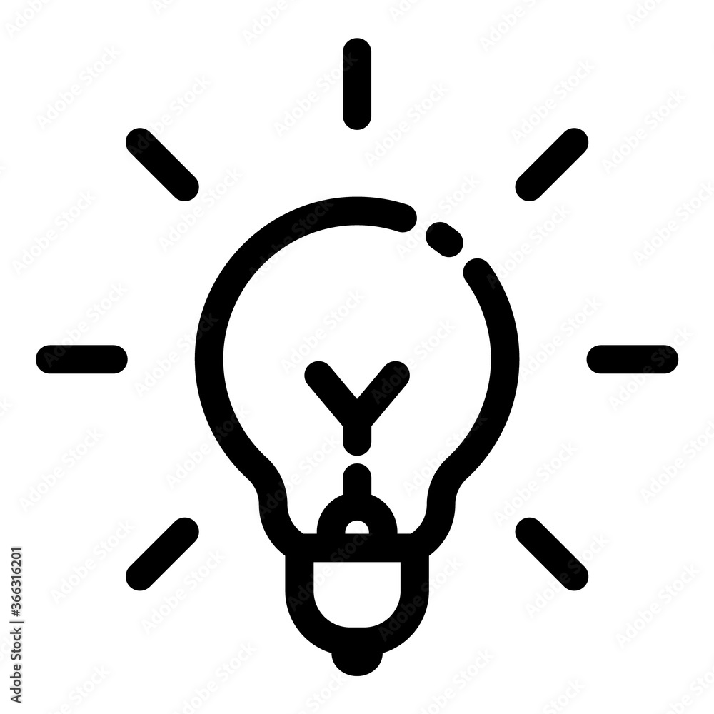 Obraz premium Lightbulb Flat Icon Isolated On White Background