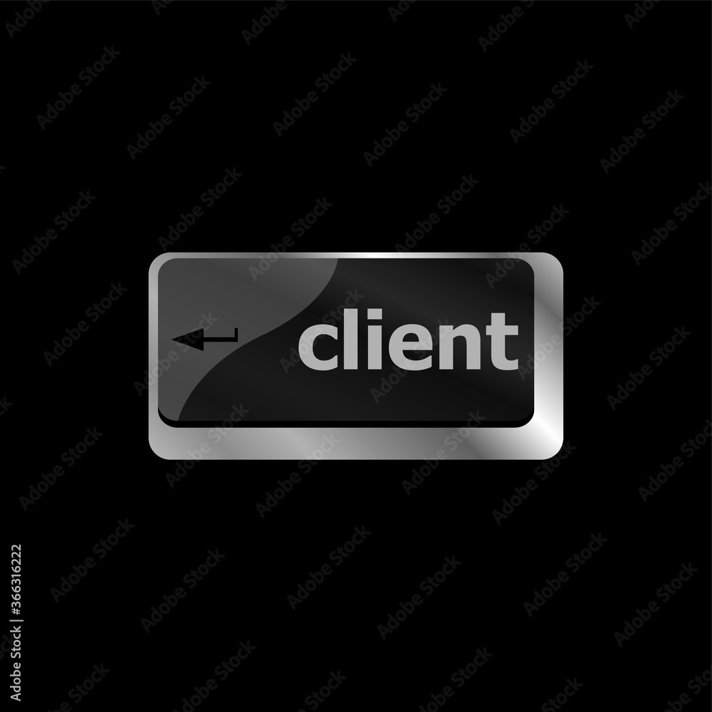 Customers Service Concept. Button on Modern Computer Keyboard with Word Clients on It Customers Service Concept. Button on Modern Computer Keyboard with Word Clients on It