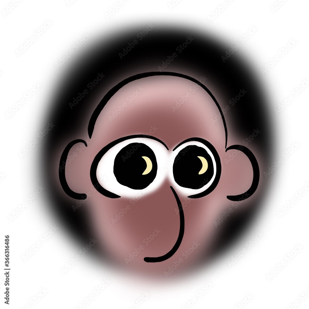 Man with large pupils looks at the moon Man with large pupils looks at the moon
