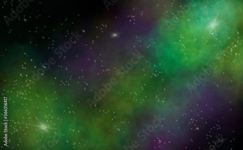 Abstract nebulous background with stars. Space background. Stardust. Shining stars. Realistic cosmos  color nebula. Milky Way. Colorful galaxy. Digital art drawing