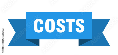 costs ribbon. costs paper band banner sign