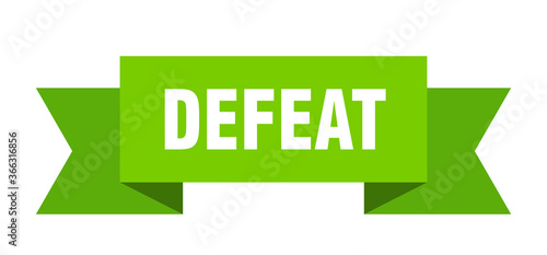 defeat ribbon. defeat paper band banner sign