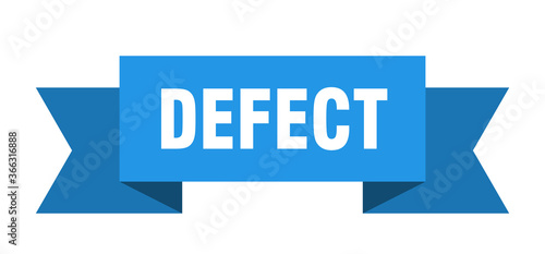defect ribbon. defect paper band banner sign