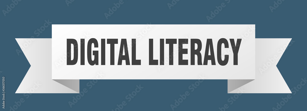digital literacy ribbon. digital literacy paper band banner sign digital literacy ribbon. digital literacy paper band banner sign