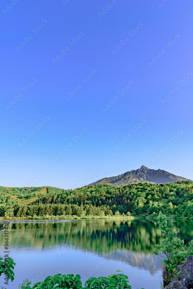 Obraz premium 利尻山・オタトマリ沼より望む