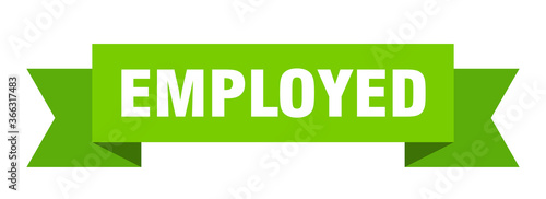 employed ribbon. employed paper band banner sign