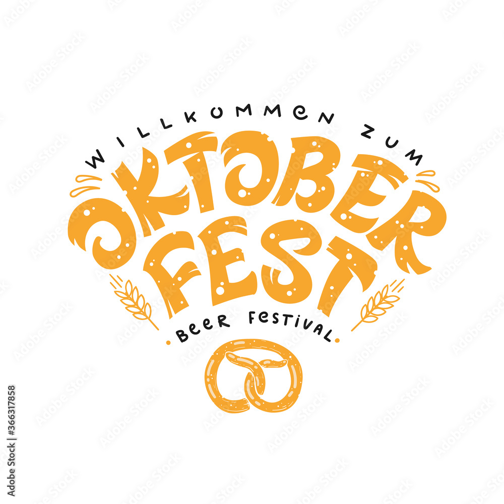 Oktoberfest. Vector illustration for German beer festival.Hand lettering. Design for advertising poster, menu, etc. Oktoberfest. Vector illustration for German beer festival.Hand lettering. Design for advertising poster, menu, etc.