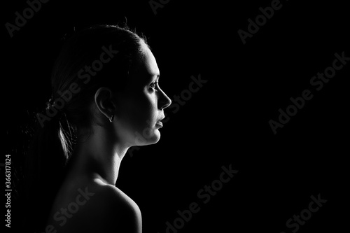 sad pensive profile
