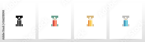 Pencil On Letter Logo Design I