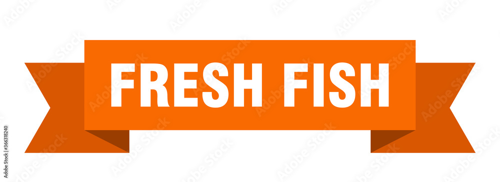 fresh fish ribbon. fresh fish paper band banner sign fresh fish ribbon. fresh fish paper band banner sign
