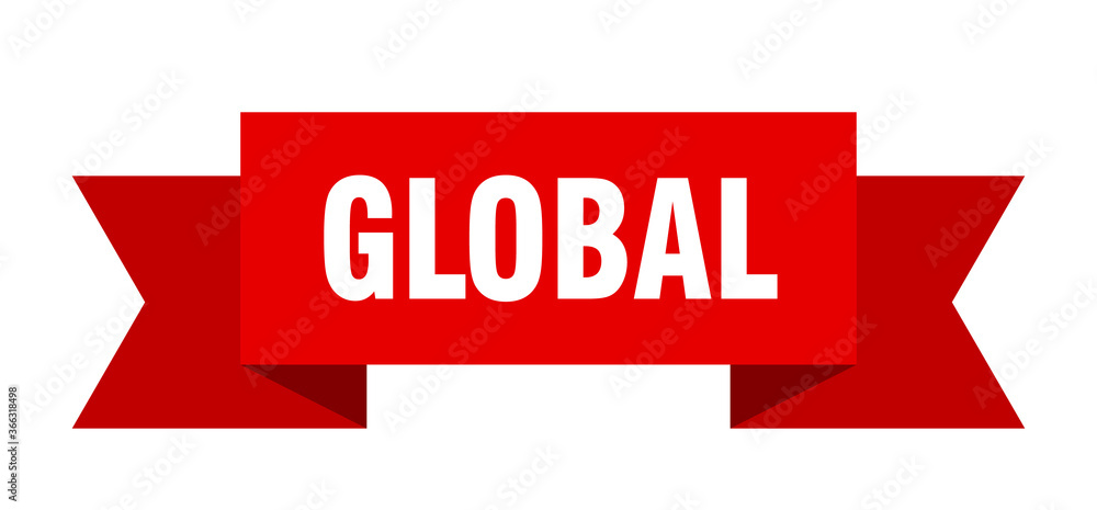 global ribbon. global paper band banner sign global ribbon. global paper band banner sign