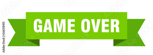 game over ribbon. game over paper band banner sign