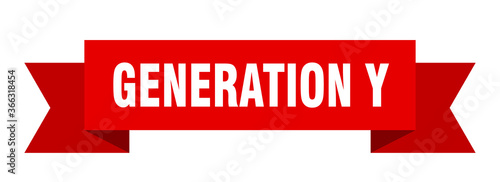 generation y ribbon. generation y paper band banner sign