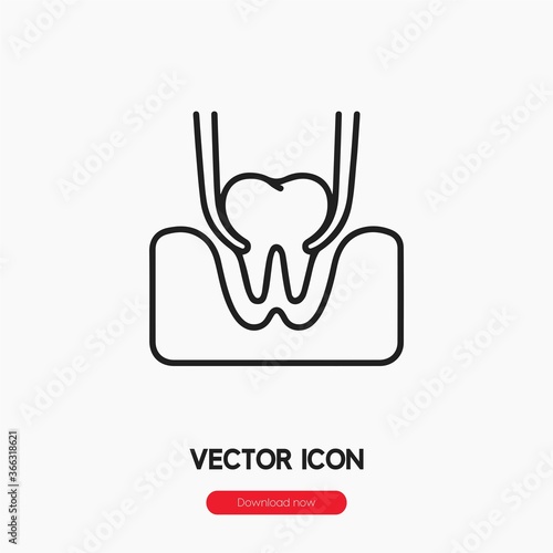 tooth extraction icon vector sign symbol
