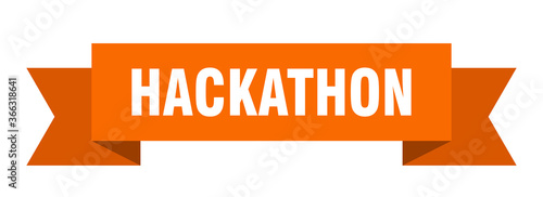 hackathon ribbon. hackathon paper band banner sign