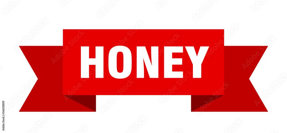 honey ribbon. honey paper band banner sign honey ribbon. honey paper band banner sign