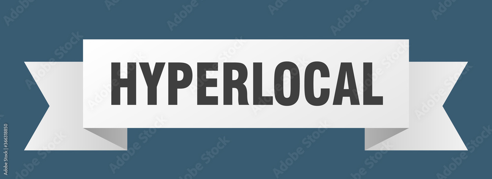 hyperlocal ribbon. hyperlocal paper band banner sign