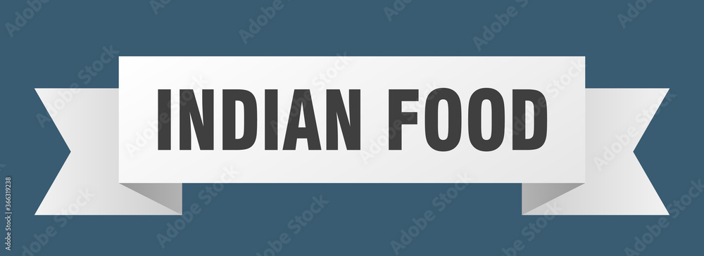 indian food ribbon. indian food paper band banner sign