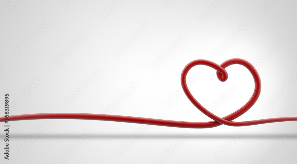 3d illustration of red line in heart shape isolated on white background, concept for valentine's day, Christmas holiday or birhtday ... 3d illustration of red line in heart shape isolated on white background, concept for valentine's day, Christmas holiday or birhtday ...