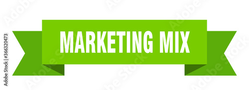 marketing mix ribbon. marketing mix paper band banner sign