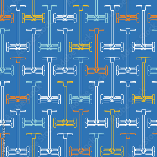 Seamless pattern with balancing scooters