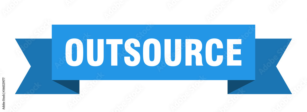 outsource ribbon. outsource paper band banner sign outsource ribbon. outsource paper band banner sign