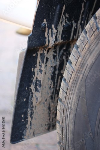 Dirty mud flap