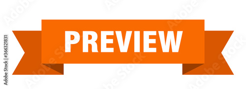 preview ribbon. preview paper band banner sign