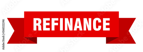 refinance ribbon. refinance paper band banner sign