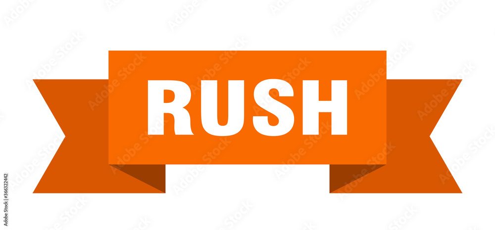 rush ribbon. rush paper band banner sign rush ribbon. rush paper band banner sign