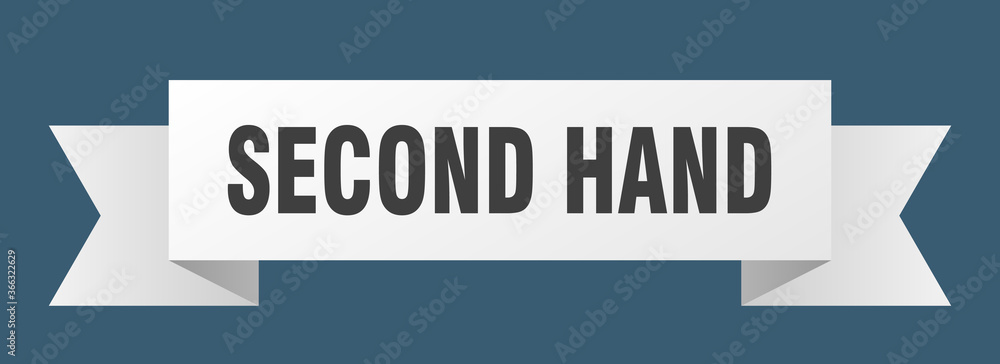 second hand ribbon. second hand paper band banner sign second hand ribbon. second hand paper band banner sign