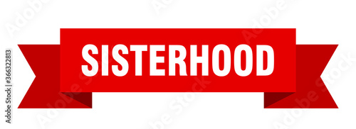 sisterhood ribbon. sisterhood paper band banner sign