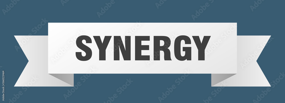 synergy ribbon. synergy paper band banner sign synergy ribbon. synergy paper band banner sign