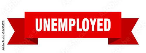 unemployed ribbon. unemployed paper band banner sign