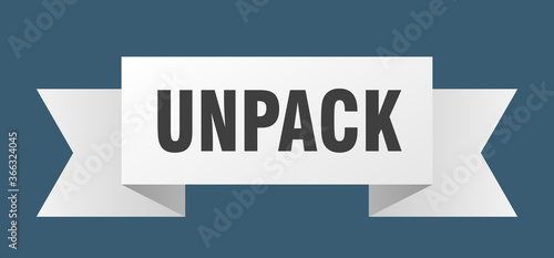unpack ribbon. unpack paper band banner sign
