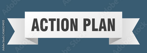 action plan ribbon. action plan paper band banner sign