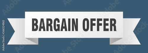 bargain offer ribbon. bargain offer paper band banner sign