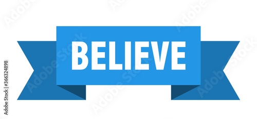 believe ribbon. believe paper band banner sign