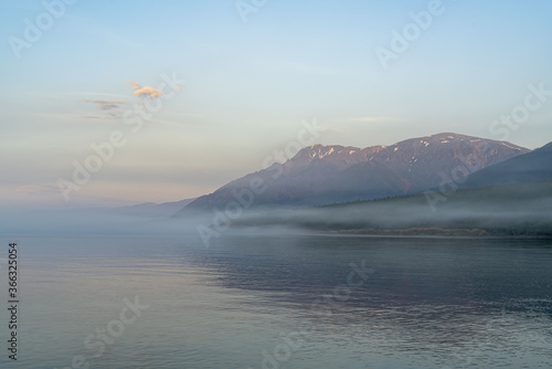 Morning fog over Lake Baikal