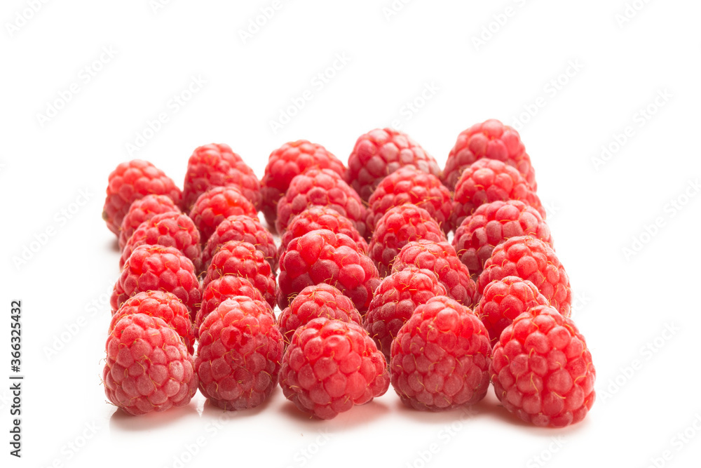 Tasty red raspberry background.
