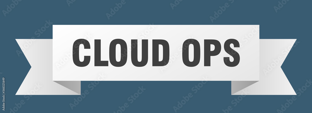 cloud ops ribbon. cloud ops paper band banner sign cloud ops ribbon. cloud ops paper band banner sign