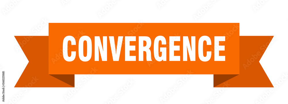convergence ribbon. convergence paper band banner sign convergence ribbon. convergence paper band banner sign
