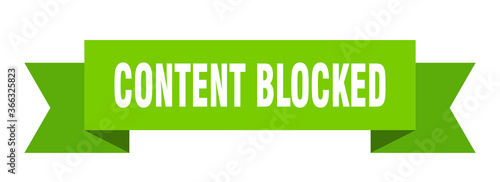 content blocked ribbon. content blocked paper band banner sign