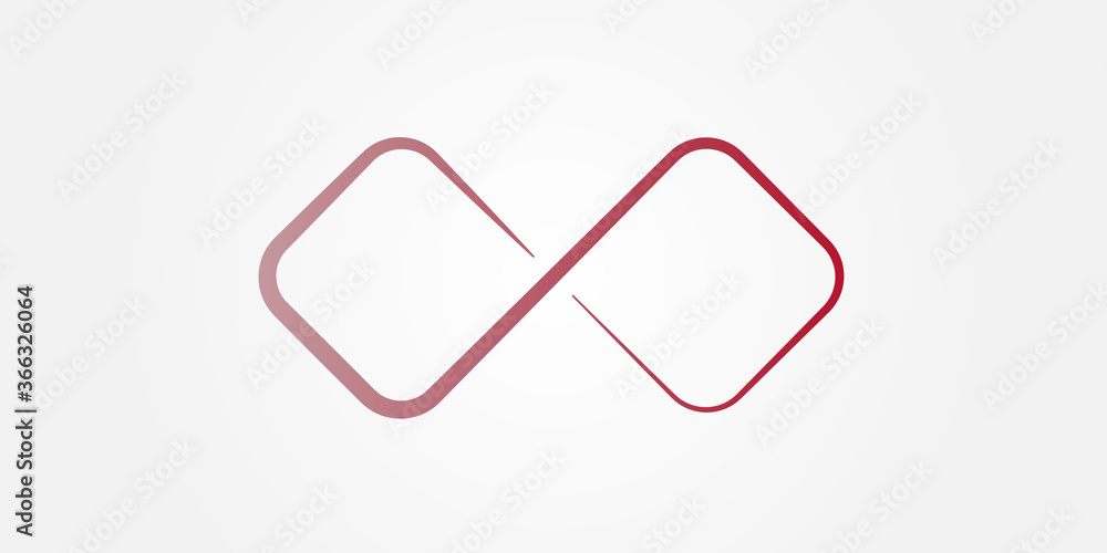 Red white infinity logo symbol vector illustration background Red white infinity logo symbol vector illustration background