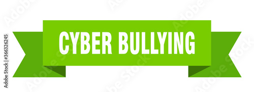 cyber bullying ribbon. cyber bullying paper band banner sign